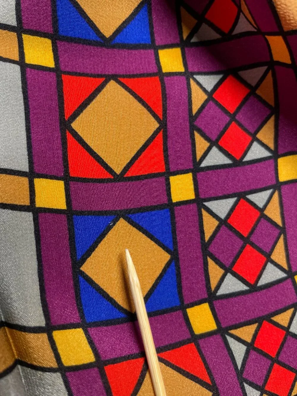 Vintage Christian Dior Silk Scarf Geometric Pattern - Picture 15 of 15